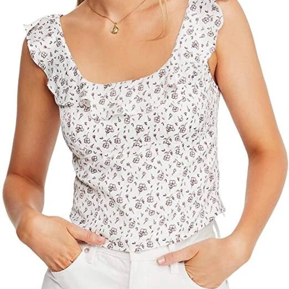 Free People White Tank Top with Elegant Design